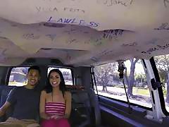 Gorgeous juicy ass brunette latina gets fucked in the bus